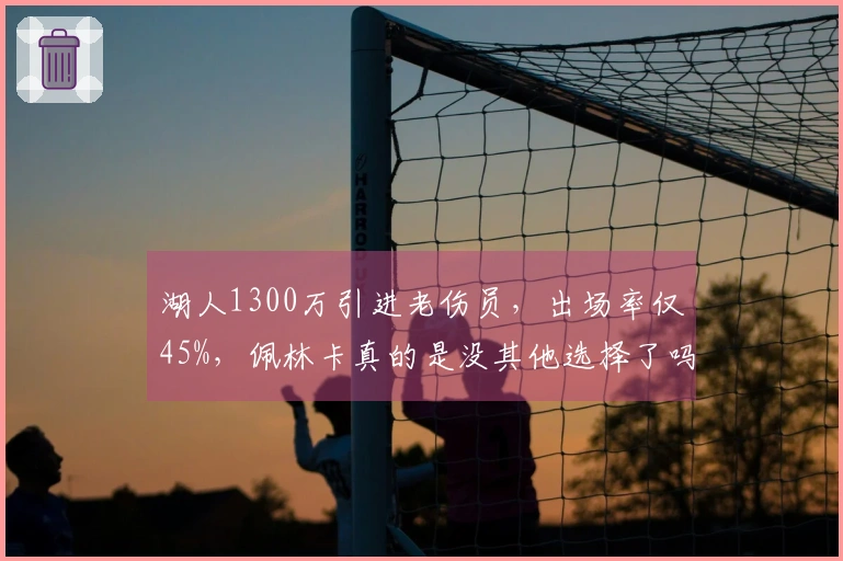 湖人1300万引进老伤员，出场率仅45%，佩林卡真的是没其他选择了吗